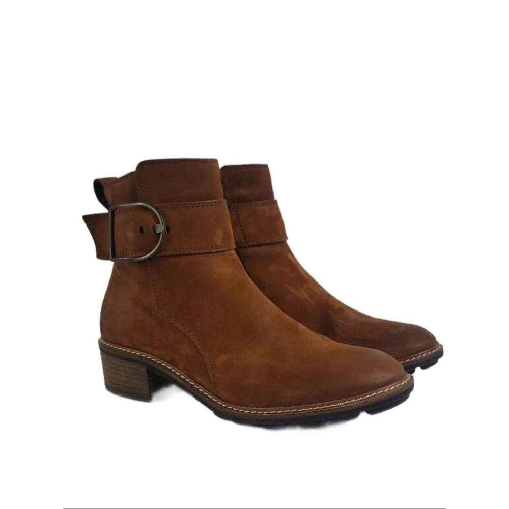 Paul Green Diego Cognac Nubuck Women's Ankle Boots